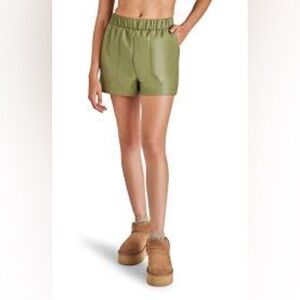 Steve Madden High Waist Women Shorts - Olive Green